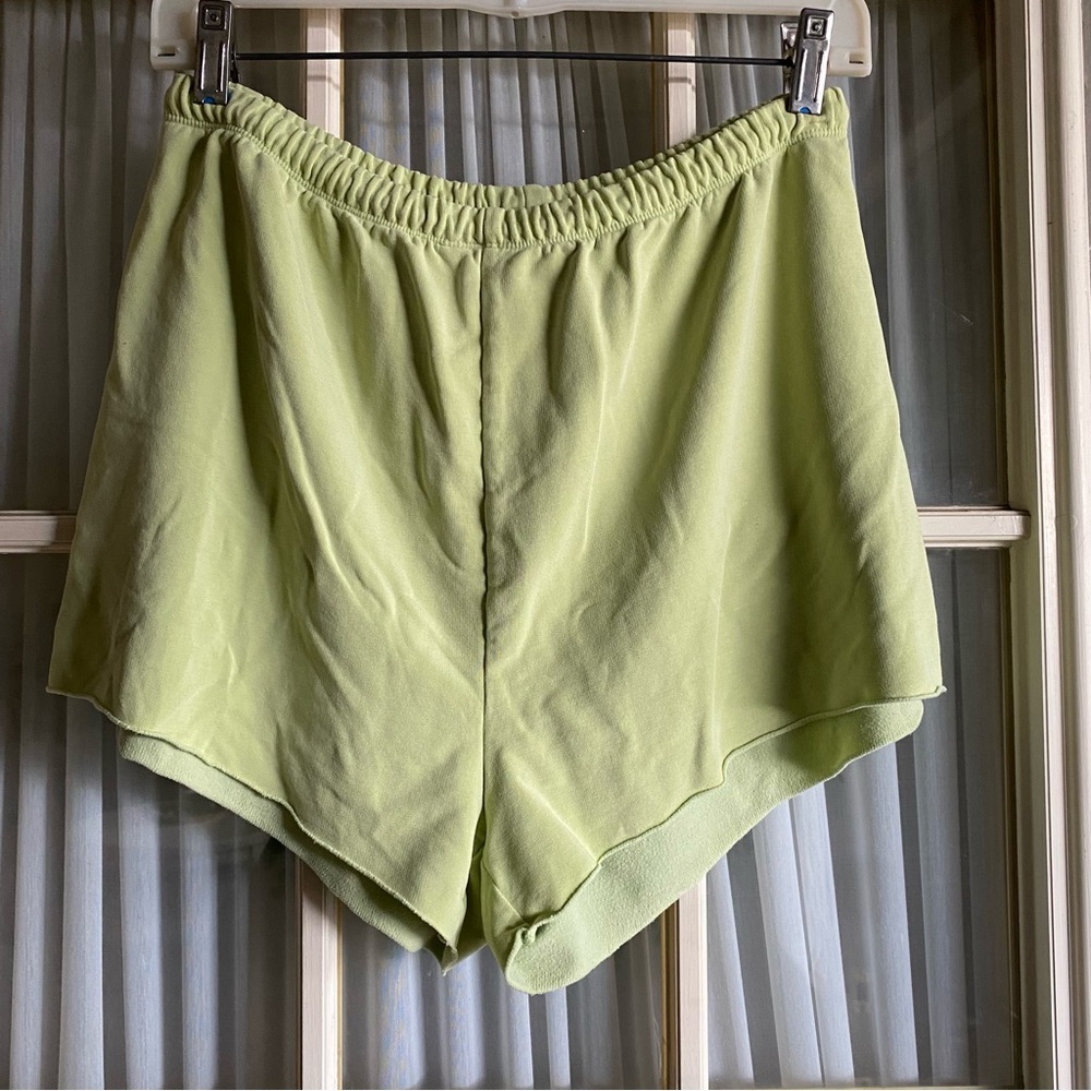 Aerie Yellow Garment Dyed Fleece Shorts